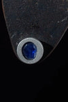 Parts of Four stud earrings (0.2 CT, blue sapphire inlaid plate) PS4-1935-2-MA+SAF-YGCY PPOF44